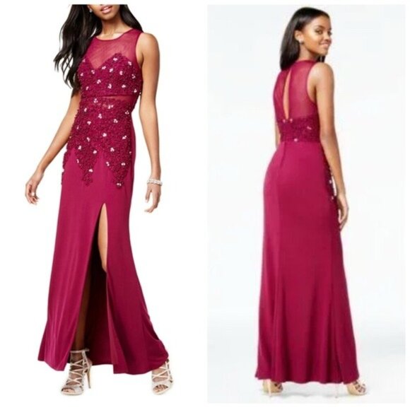 Say Yes To The Prom Womens Illusion Gown Dress Size Small - Picture 1 of 15